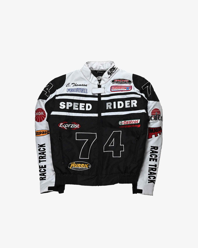 Fast Lane Vintage Racing Motorsport Jacket Speed Freak 1990s Black