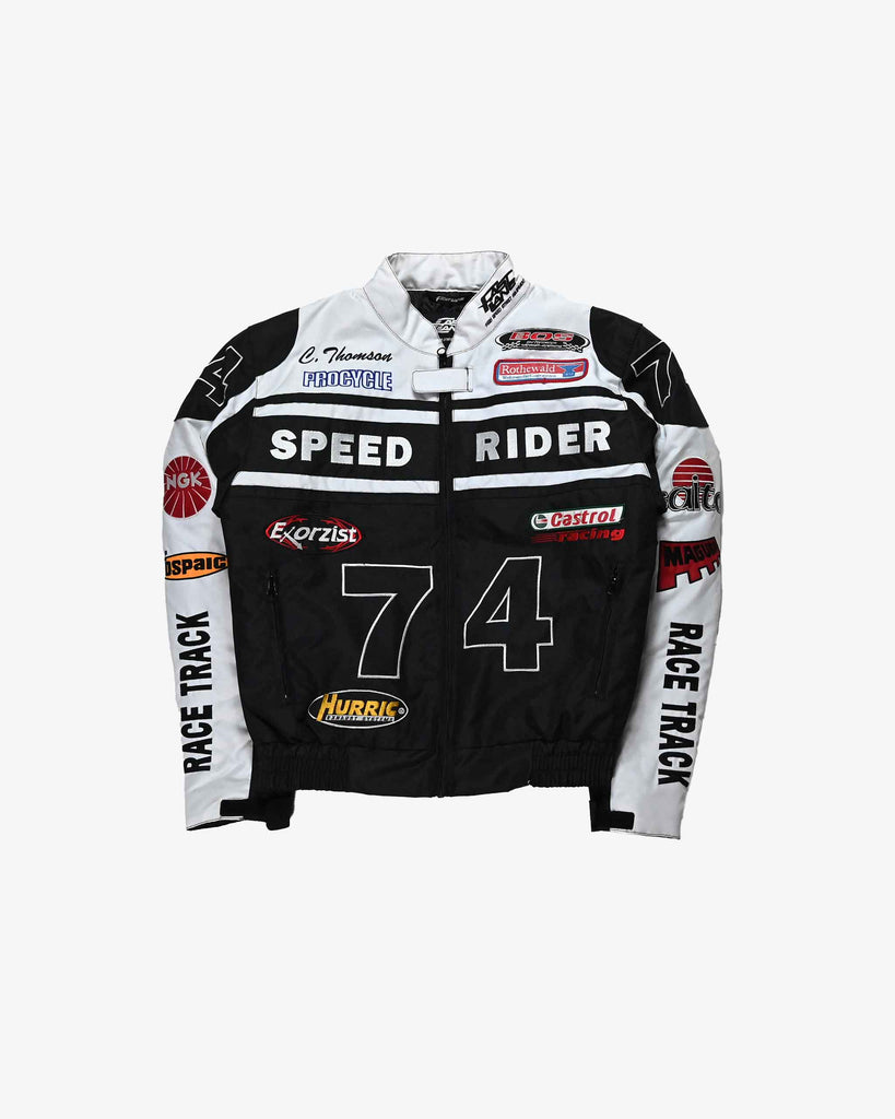 Fast Lane Vintage Racing Motorsport Jacket Speed Freak 1990s Black