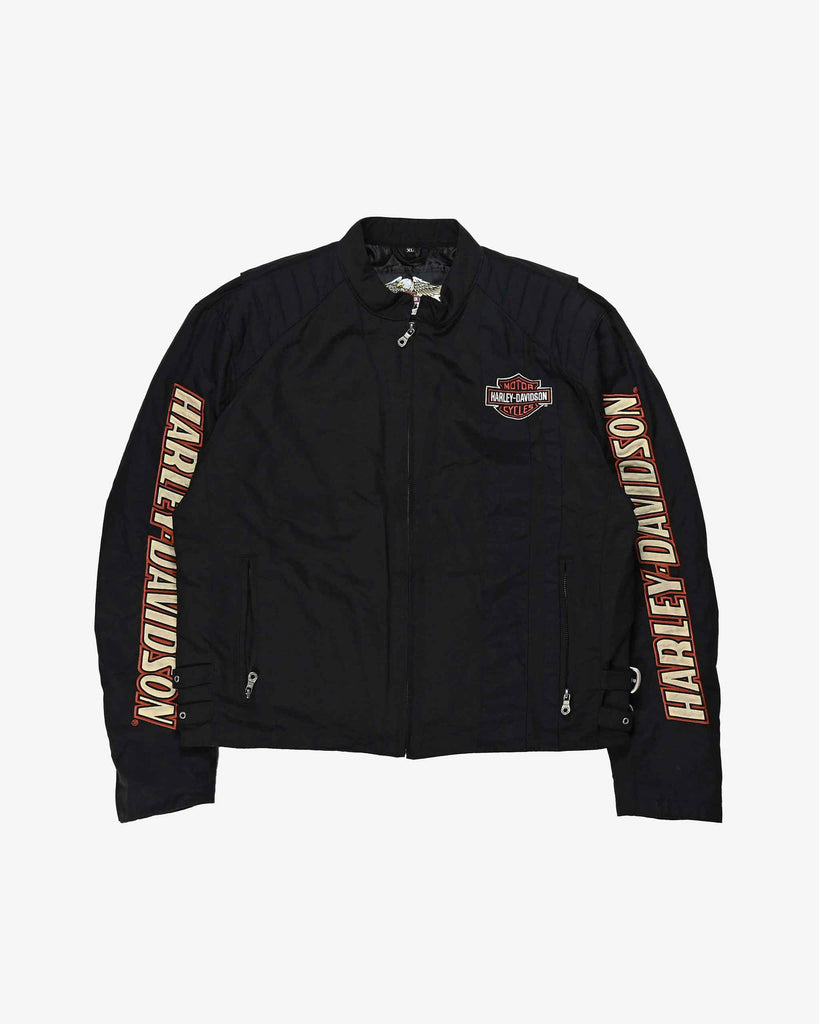 Harley Davidson Vintage Racing Jacket 1990s Black