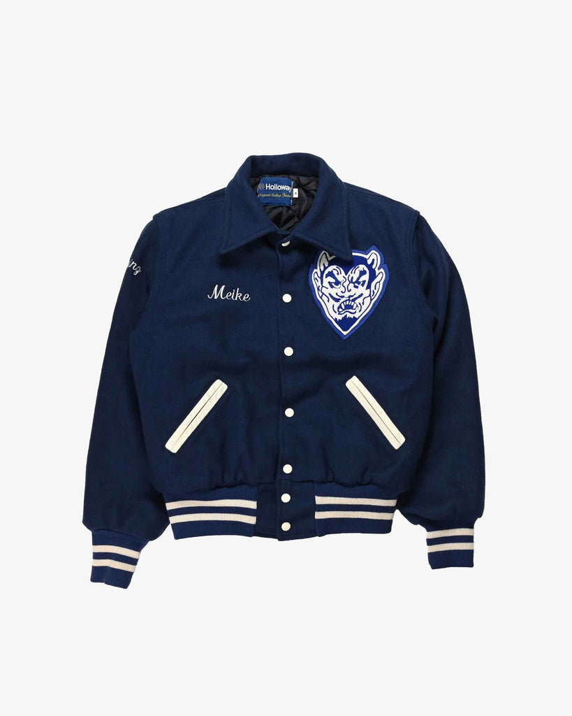 Holloway Vintage College Jacket 1980s Dark Blue