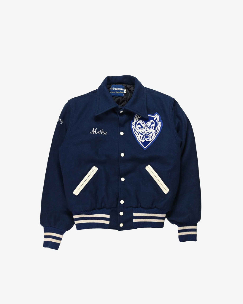 Holloway Vintage College Jacket 1980s Dark Blue