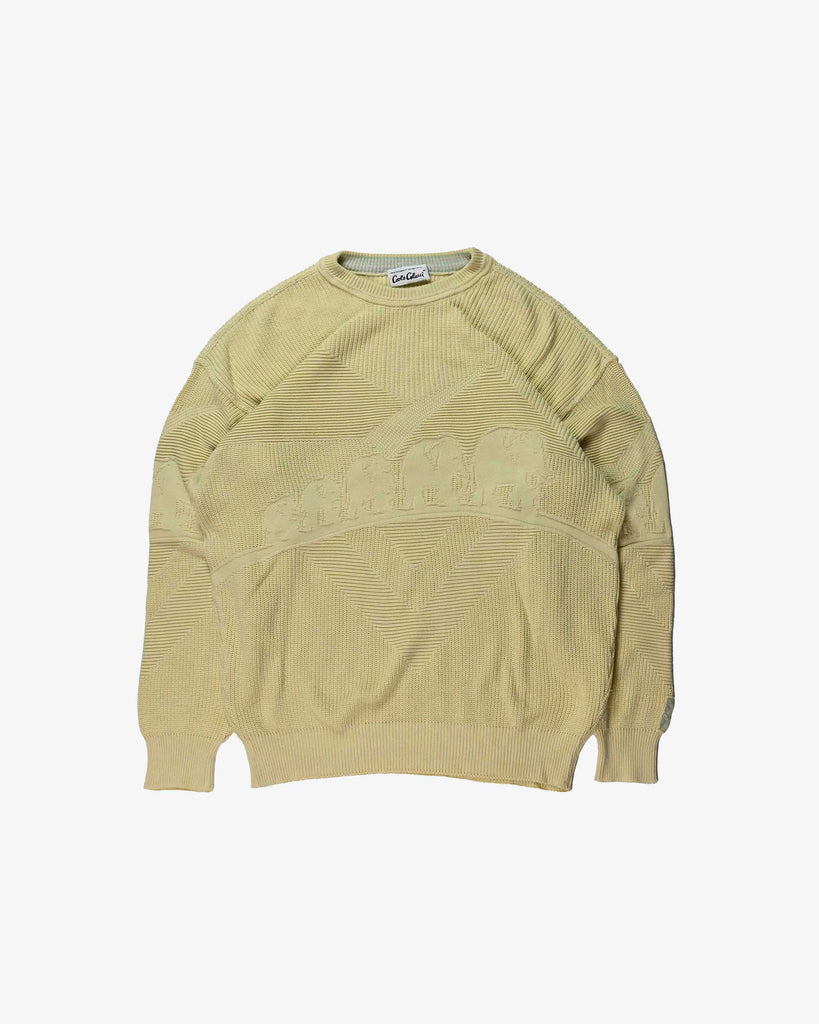 Carlo Colucci Vintage Sweatshirt Elephants 1990s Yellow